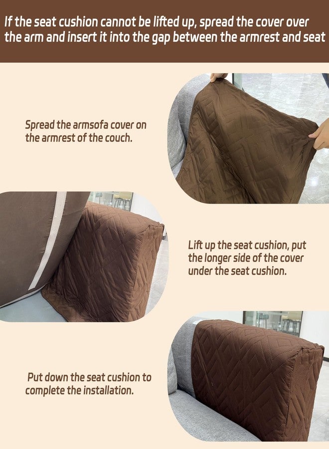 MEHIDFY Sofa Arm Cover, Waterproof Couch Armrest Protector, Anti-Slip Sofa Cover, Remote Holder for Armchair, Recliner Caddy with 3 Pockets for TV Remote, Phone, Pad, Pen, Book(Brown 2pcs) - Image 5